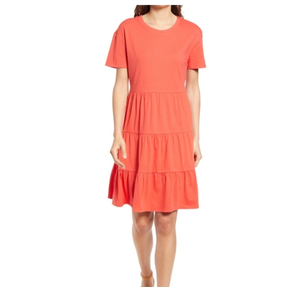 Treasure & Bond Coral Tiered Dress